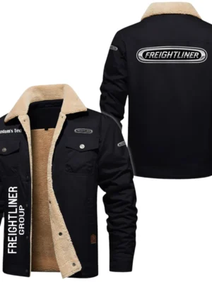 Ford Trucks Exclusive Logo Fleece-lined Thick Jacket, Fur Lapel Collar Warm Custom Name TN170325Y10FLJCT2FOT