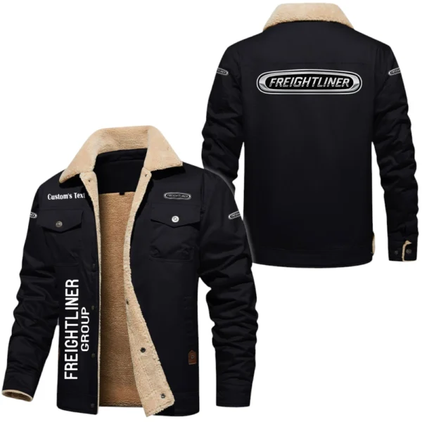 Ford Trucks Exclusive Logo Fleece-lined Thick Jacket, Fur Lapel Collar Warm Custom Name TN170325Y10FLJCT2FOT