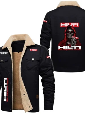 Hilti Exclusive Logo Fleece-lined Thick Jacket, Fur Lapel Collar Warm Custom Name TN170325Y10FLJCT2HIL