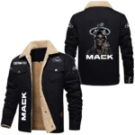 Mack Trucks Exclusive Logo Fleece-lined Thick Jacket, Fur Lapel Collar Warm Custom Name TN170325Y10FLJCT2MAC