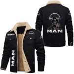 Man Trucks Exclusive Logo Fleece-lined Thick Jacket, Fur Lapel Collar Warm Custom Name TN170325Y10FLJCT2MAN