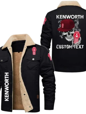 Kenworth Exclusive Logo Fleece-lined Thick Jacket, Fur Lapel Collar Warm Custom Name TN170325Y10FLJCT3KEN