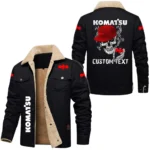 Komatsu Exclusive Logo Fleece-lined Thick Jacket, Fur Lapel Collar Warm Custom Name TN170325Y10FLJCT3KOA