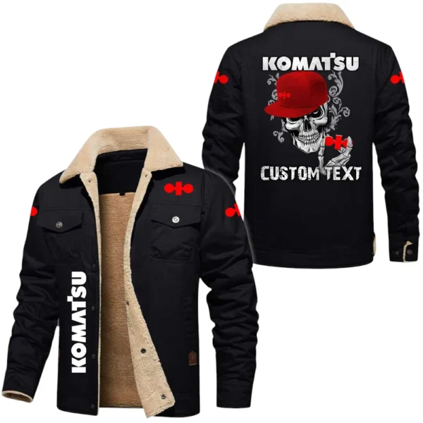 Komatsu Exclusive Logo Fleece-lined Thick Jacket, Fur Lapel Collar Warm Custom Name TN170325Y10FLJCT3KOA