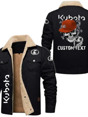 Kubota Exclusive Logo Fleece-lined Thick Jacket, Fur Lapel Collar Warm Custom Name TN170325Y10FLJCT3KUB