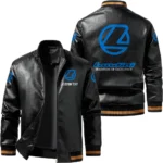 Vintage Landini Exclusive Logo Leather Jacket, Classic Ribbed Collar Striped Cuffs, Custom Name TN160325Y12LJ93CT1LAN
