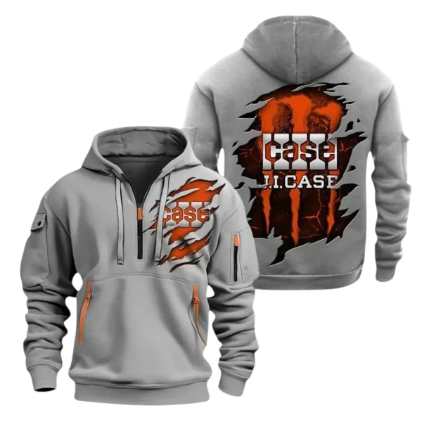 J.ICASE Half Zip Hoodie, Sport Hooded Multi-Pocket HG110325Y25QZ2HCT1CAS