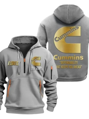 Cummins Half Zip Hoodie, Sport Hooded Multi-Pocket, Custom Name HG110325Y25QZ2HCT2CUM