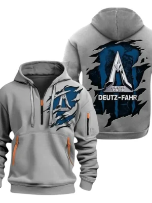 Deutz Fahr Half Zip Hoodie, Sport Hooded Multi-Pocket HG110325Y25QZ2HCT2DEF