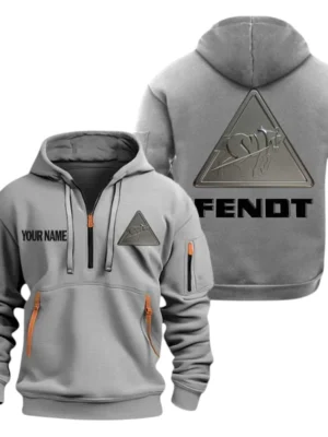 Fendt Half Zip Hoodie, Sport Hooded Multi-Pocket, Custom Name HG110325Y25QZ2HCT3FEN