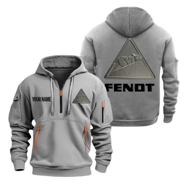Fendt Half Zip Hoodie, Sport Hooded Multi-Pocket, Custom Name HG110325Y25QZ2HCT3FEN