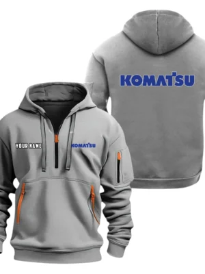 Komatsu Half Zip Hoodie, Sport Hooded Multi-Pocket, Custom Name HG120325Y25QZ2HCT1KOA