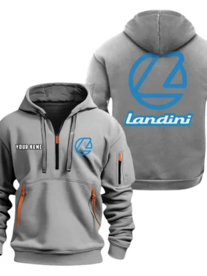 Landini Half Zip Hoodie, Sport Hooded Multi-Pocket, Custom Name HG120325Y25QZ2HCT1LAN