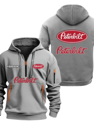Peterbilt Half Zip Hoodie, Sport Hooded Multi-Pocket, Custom Name HG120325Y25QZ2HCT1PET