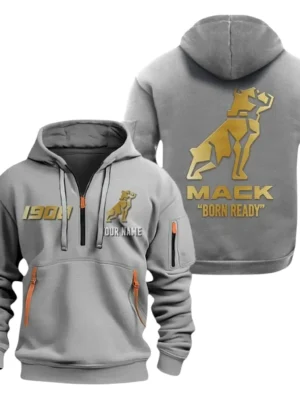 Mack Half Zip Hoodie, Sport Hooded Multi-Pocket, Custom Name HG120325Y25QZ2HCT2MAC