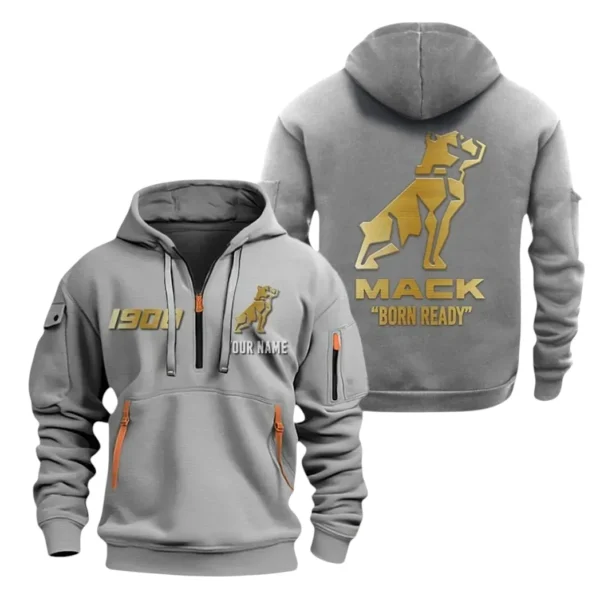 Mack Half Zip Hoodie, Sport Hooded Multi-Pocket, Custom Name HG120325Y25QZ2HCT2MAC