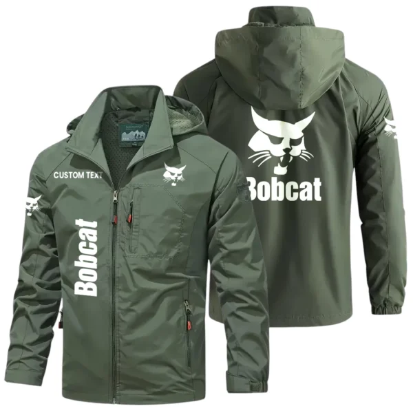 Bobcat Exclusive Logo Windbreaker Jacket Hooded Detachable, Outdoor Windproof Running Jacket, Custom Text HIHI060325Y28WJ86BOC