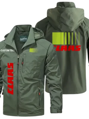 CLAAS Windbreaker Jacket Hooded Detachable, Outdoor Windproof Running Jacket, Custom Text HIHI060325Y28WJ86CLA