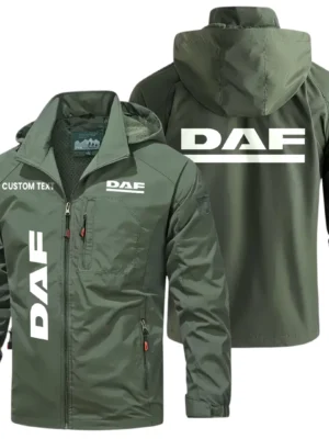 DAF Trucks Windbreaker Jacket Hooded Detachable, Outdoor Windproof Running Jacket, Custom Text HIHI060325Y28WJ86DAF