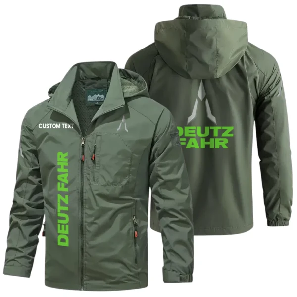 Deutz Fahr Windbreaker Jacket Hooded Detachable, Outdoor Windproof Running Jacket, Custom Text HIHI060325Y28WJ86DEF