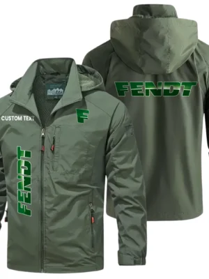 Fendt Windbreaker Jacket Hooded Detachable, Outdoor Windproof Running Jacket, Custom Text HIHI060325Y28WJ86FEN