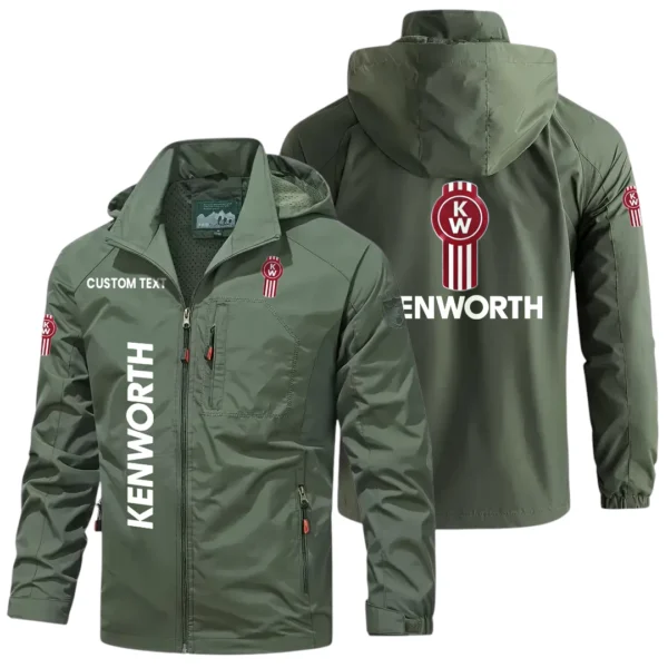 Kenworth Trucks Windbreaker Jacket Hooded Detachable, Outdoor Windproof Running Jacket, Custom Text HIHI060325Y28WJ86KET