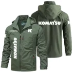 Komatsu Windbreaker Jacket Hooded Detachable, Outdoor Windproof Running Jacket, Custom Text HIHI060325Y28WJ86KOA