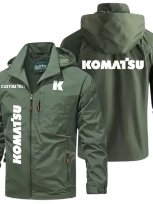 Komatsu Windbreaker Jacket Hooded Detachable, Outdoor Windproof Running Jacket, Custom Text HIHI060325Y28WJ86KOA