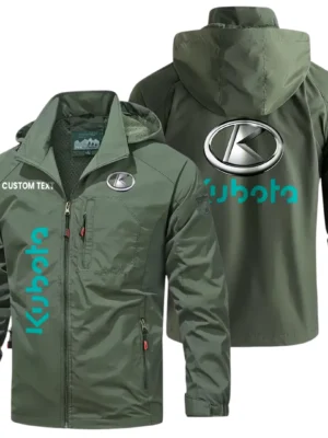 Kubota Tractor Corporation Windbreaker Jacket Hooded Detachable, Outdoor Windproof Running Jacket, Custom Text HIHI060325Y28WJ86KTC