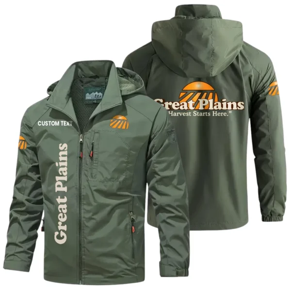 Great Plains Windbreaker Jacket Hooded Detachable, Outdoor Windproof Running Jacket, Custom Text HIHI070325Y28WJ86GPM