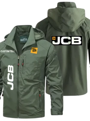JCB Agricultural Windbreaker Jacket Hooded Detachable, Outdoor Windproof Running Jacket, Custom Text HIHI070325Y28WJ86JCB
