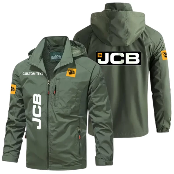 JCB Agricultural Windbreaker Jacket Hooded Detachable, Outdoor Windproof Running Jacket, Custom Text HIHI070325Y28WJ86JCB