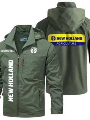 New Holland Windbreaker Jacket Hooded Detachable, Outdoor Windproof Running Jacket, Custom Text HIHI070325Y28WJ86NHL