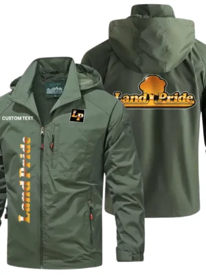 Land Pride Windbreaker Jacket Hooded Detachable, Outdoor Windproof Running Jacket, Custom Text HIHI080325Y28WJ86LAP
