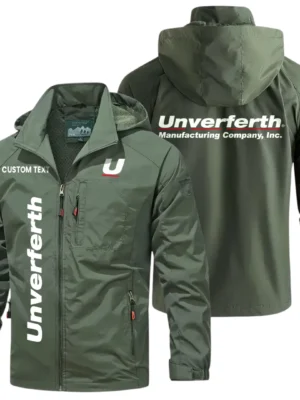 Unverferth Exclusive Logo Windbreaker Jacket Hooded Detachable, Outdoor Windproof Running Jacket, Custom Text HIHI080325Y28WJ86UNM