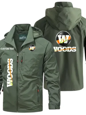 Woods Exclusive Logo Windbreaker Jacket Hooded Detachable, Outdoor Windproof Running Jacket, Custom Text HIHI080325Y28WJ86WOE