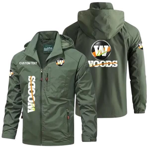 Woods Exclusive Logo Windbreaker Jacket Hooded Detachable, Outdoor Windproof Running Jacket, Custom Text HIHI080325Y28WJ86WOE
