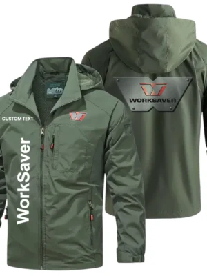 Worksaver Windbreaker Jacket Hooded Detachable, Outdoor Windproof Running Jacket, Custom Text HIHI080325Y28WJ86WOR