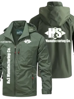 H & S Manufacturing Windbreaker Jacket Hooded Detachable, Outdoor Windproof Running Jacket, Custom Text HIHI100325Y28WJ86HSM