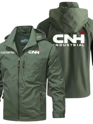CNH Industrial Windbreaker Jacket Hooded Detachable, Outdoor Windproof Running Jacket, Custom Text HIHI110325Y28WJ86CNI