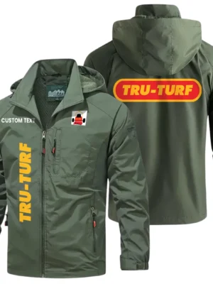 Tru-Turf Windbreaker Jacket Hooded Detachable, Outdoor Windproof Running Jacket, Custom Text HIHI110325Y28WJ86TRT