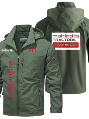 Mahindra Tractor Windbreaker Jacket Hooded Detachable, Outdoor Windproof Running Jacket, Custom Text HIHI120325Y28WJ86MAT