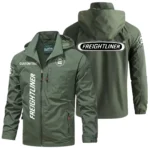 Freightliner Exclusive Logo Windbreaker Jacket Hooded Detachable, Outdoor Windproof Running Jacket, Custom Text HIHI130225Y28WJ86FLT
