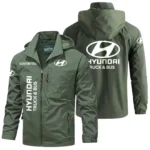 Hyundai Exclusive Logo Windbreaker Jacket Hooded Detachable, Outdoor Windproof Running Jacket, Custom Text HIHI130225Y28WJ86HDT