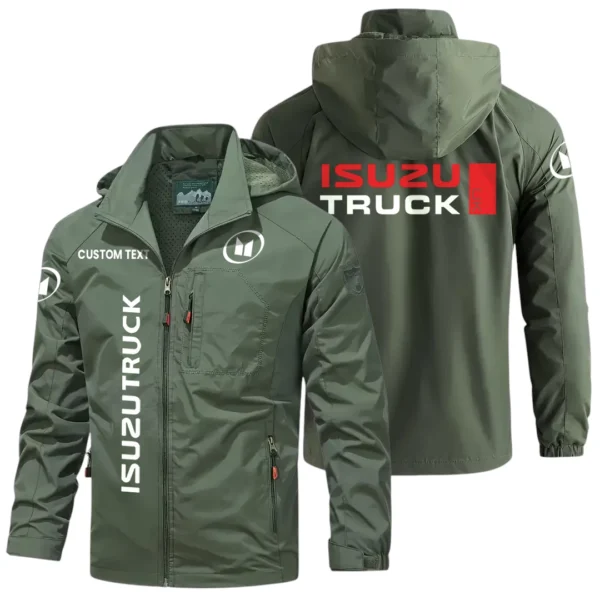 Isuzu Truck Exclusive Logo Windbreaker Jacket Hooded Detachable, Outdoor Windproof Running Jacket, Custom Text HIHI130225Y28WJ86IZT