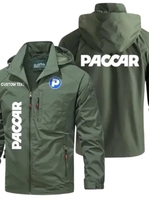Paccar Exclusive Logo Windbreaker Jacket Hooded Detachable, Outdoor Windproof Running Jacket, Custom Text HIHI130225Y28WJ86PAC