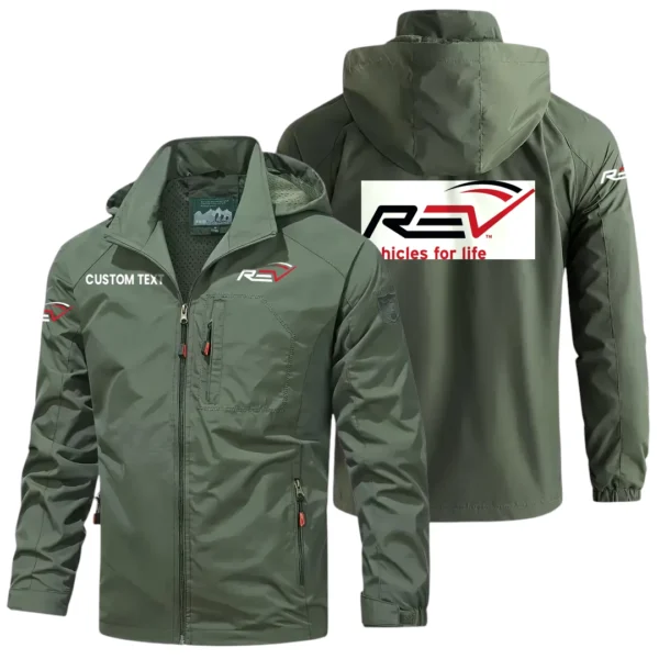 REV Exclusive Logo Windbreaker Jacket Hooded Detachable, Outdoor Windproof Running Jacket, Custom Text HIHI130225Y28WJ86REV