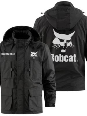 Bobcat Exclusive Logo Windbreaker Jacket Hooded Detachable, Outdoor Jacket Multi Pocket, Custom Name HIDI190325Y26WMPBOC