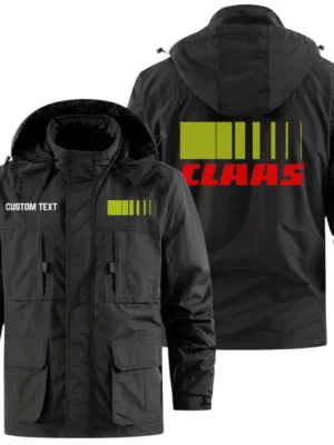 CLAAS Exclusive Logo Windbreaker Jacket Hooded Detachable, Outdoor Jacket Multi Pocket, Custom Name HIDI190325Y26WMPCLA