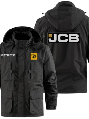 JCB Exclusive Logo Windbreaker Jacket Hooded Detachable, Outdoor Jacket Multi Pocket, Custom Name HIDI190325Y26WMPJCB